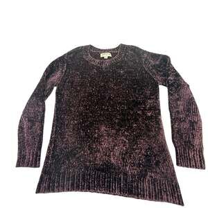 Orvis Classic Collection Purple Chenille Crewneck Sweater Size Medium